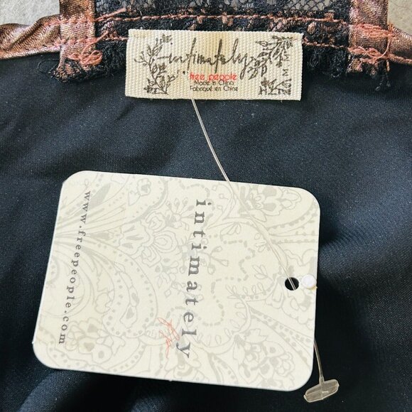 Free People Intimately Metallic Slip Dress Size M Sunset Shimmer Bronze Midi NWT - Picture 10 of 14